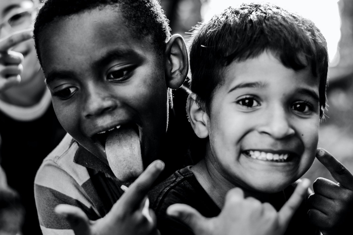 Two boys smiling